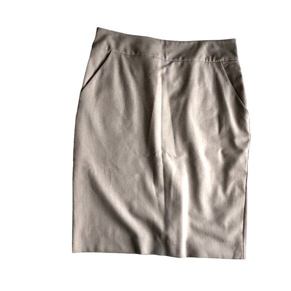 Eileen Fisher Silk Lined Pencil Skirt 6 Tan Nude Capsule Academia Career Work